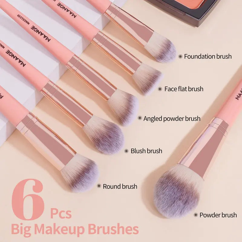 Spring Professional Makeup Brush Set, 18Pcs/Set Soft Bristled Makeup Brushes for Foundation, Powder, Concealer, Eye Shadow, Blush, Lip Balm, Portable Makeup Tools for Home and Travel, Great for Beginners, Mother'S Day Gift, Trending Products