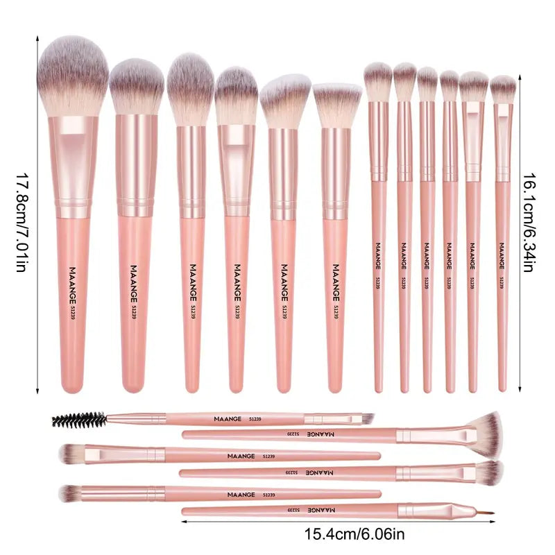 Spring Professional Makeup Brush Set, 18Pcs/Set Soft Bristled Makeup Brushes for Foundation, Powder, Concealer, Eye Shadow, Blush, Lip Balm, Portable Makeup Tools for Home and Travel, Great for Beginners, Mother'S Day Gift, Trending Products