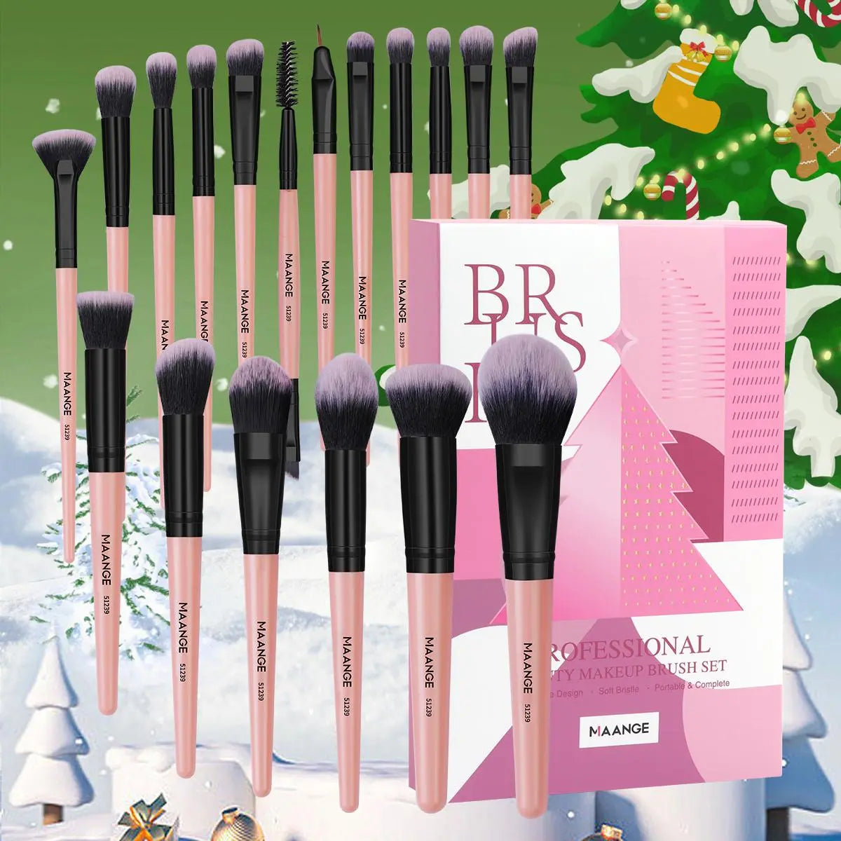 Spring Professional Makeup Brush Set, 18Pcs/Set Soft Bristled Makeup Brushes for Foundation, Powder, Concealer, Eye Shadow, Blush, Lip Balm, Portable Makeup Tools for Home and Travel, Great for Beginners, Mother'S Day Gift, Trending Products